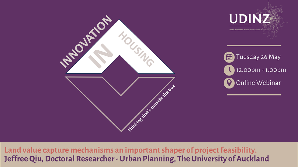 Innovation in Housing Series Webinar: Land value capture mechanisms an important shaper of project feasibility. hero image